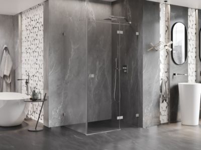 Mexen Lunar T cabine de douche pivotante droite 115 x 90 cm, transparent, nickel brossé - 834T-115-090-97-00-P