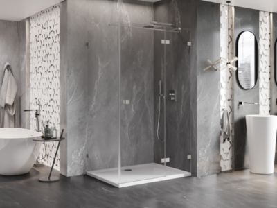 Mexen Lunar T cabine de douche pivotante droite 115 x 90 cm, transparent, nickel brossé - 834T-115-090-97-00-P