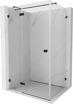 Mexen Lunar T cabine de douche pivotante gauche 115 x 90 cm, transparent, noire - 834T-115-090-70-00-L