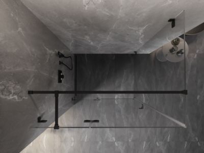 Mexen Lunar T cabine de douche pivotante gauche 115 x 90 cm, transparent, noire - 834T-115-090-70-00-L
