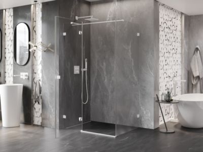 Mexen Lunar T cabine de douche pivotante gauche 115 x 90 cm, transparente, blanche - 834T-115-090-20-00-L