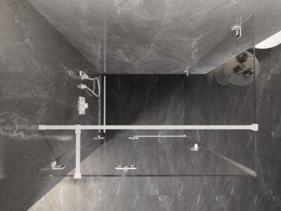 Mexen Lunar T cabine de douche pivotante gauche 115 x 90 cm, transparente, blanche - 834T-115-090-20-00-L