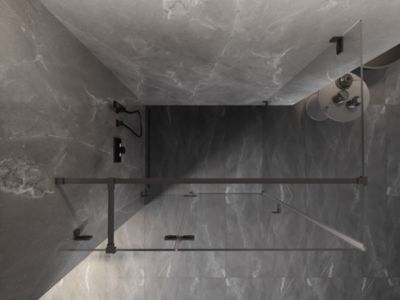 Mexen Lunar T cabine de douche pivotante gauche 120 x 110 cm, transparent, métal gun - 834T-120-110-95-00-L