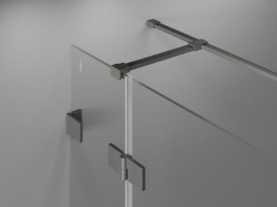 Mexen Lunar T cabine de douche pivotante gauche 120 x 110 cm, transparent, métal gun - 834T-120-110-95-00-L