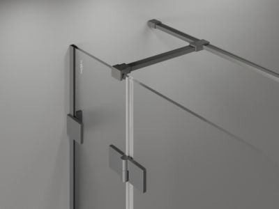 Mexen Lunar T cabine de douche pivotante gauche 120 x 110 cm, transparent, métal gun - 834T-120-110-95-00-L