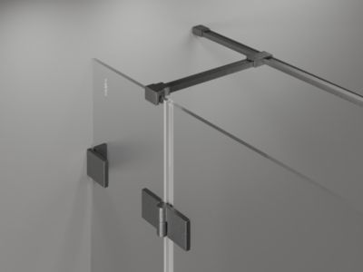Mexen Lunar T cabine de douche pivotante gauche 135 x 120 cm, transparent, gris fusil brossé - 834T-135-120-66-00-L