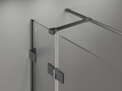 Mexen Lunar T cabine de douche pivotante gauche 135 x 120 cm, transparent, gris fusil brossé - 834T-135-120-66-00-L