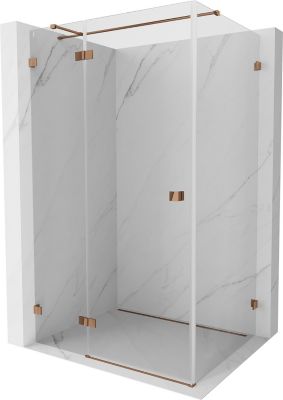 Mexen Lunar T cabine de douche pivotante gauche 80 x 110 cm, transparent, or rose - 834T-080-110-60-00-L