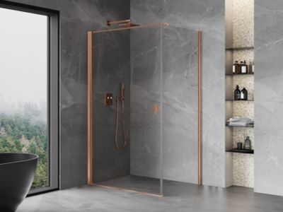 Mexen Mist-B cabine de douche pivotante 75 x 95 cm, transparent, cuivre brossé - 8A2T-075-095-65-00