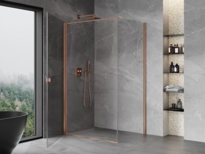 Mexen Mist-B cabine de douche pivotante 75 x 95 cm, transparent, cuivre brossé - 8A2T-075-095-65-00