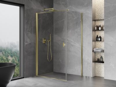 Mexen Mist-B cabine de douche pivotante 80 x 85 cm, transparente, dorée - 8A2T-080-085-50-00