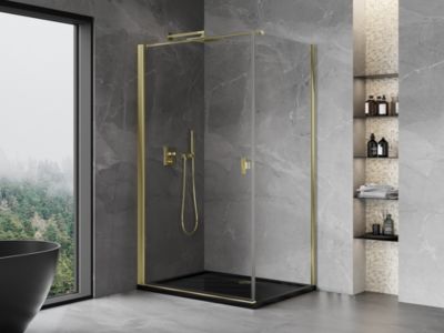 Mexen Mist-B cabine de douche pivotante 80 x 85 cm, transparente, dorée - 8A2T-080-085-50-00