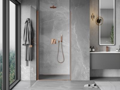 Mexen Mist-B porte de douche pivotante 85 cm, transparent, cuivre brossé - 8A2-085-000-65-00