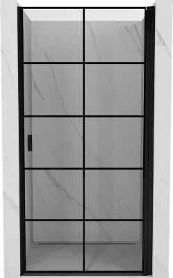 Mexen Mist-B porte de douche pivotante droite 80 cm, grille noire, noir - 8A2-080-000-70-77-P