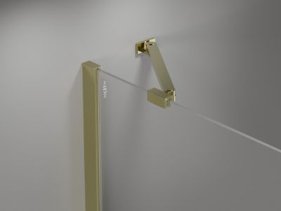 Mexen Mist cabine de douche semi-circulaire pivotante 80 x 80 cm, transparente, or - 8A32-080-080-50-00