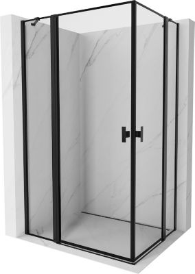 Mexen Mist Duo cabine de douche pivotante 100 x 85 cm, cadre noir, noir ...