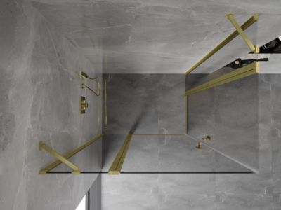 Mexen Mist Duo cabine de douche pivotante 115 x 100 cm, transparent, or brossé - 8A4-115-100-55-00