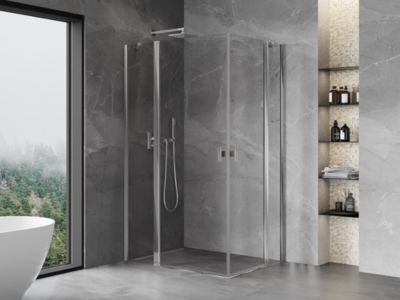 Mexen Mist Duo cabine de douche pivotante 120 x 75 cm, transparent, chrome - 8A4-120-075-01-00