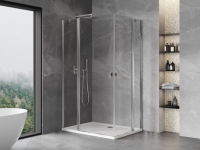 Mexen Mist Duo cabine de douche pivotante 120 x 75 cm, transparent, chrome - 8A4-120-075-01-00