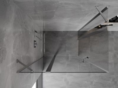 Mexen Mist Duo cabine de douche pivotante 120 x 75 cm, transparent, chrome - 8A4-120-075-01-00
