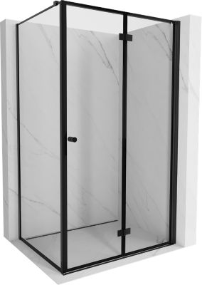 Mexen Mist-F cabine de douche pliante droite 120 x 75 cm, cadre noir, noir - 8A6T-120-075-70-70-P