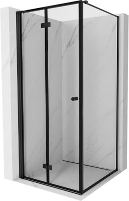Mexen Mist-F cabine de douche pliante gauche 70 x 70 cm, cadre noir, noir - 8A6T-070-070-70-70-L
