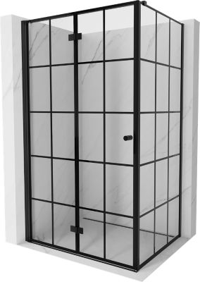 Mexen Mist-F cabine de douche pliante gauche 75 x 90 cm, grille noire, noire - 8A6T-075-090-70-77-L