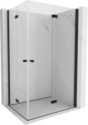Mexen Mist-F Duo cabine de douche pliante droite 80 x 115 cm, transparent, noir - 8A6-080L-115P-70-00