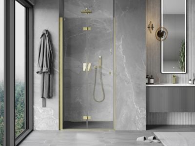 Mexen Mist-F porte de douche pliable gauche 110 cm, transparent, or brossé - 8A6-110-000-55-00-L
