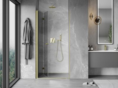 Mexen Mist-F porte de douche pliable gauche 110 cm, transparent, or brossé - 8A6-110-000-55-00-L