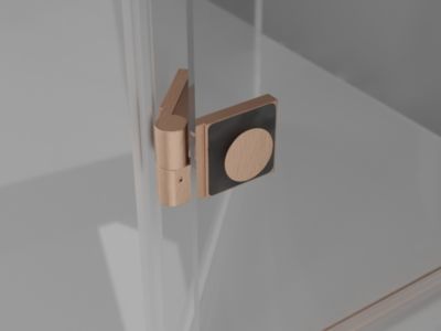 Mexen Mist-H Duo cabine de douche pivotante 110 x 110 cm, transparent, cuivre brossé - 8A5-110L-110P-65-00