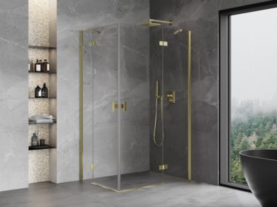 Mexen Mist-H Duo cabine de douche pivotante droite 70 x 95 cm, transparent, doré - 8A5-070L-095P-50-00