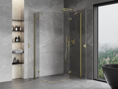 Mexen Mist-H Duo cabine de douche pivotante droite 70 x 95 cm, transparent, doré - 8A5-070L-095P-50-00
