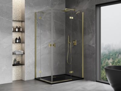Mexen Mist-H Duo cabine de douche pivotante droite 70 x 95 cm, transparent, doré - 8A5-070L-095P-50-00