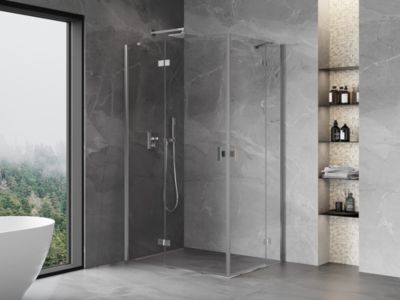 Mexen Mist-H Duo cabine de douche pivotante gauche 75 x 70 cm, transparent, chrome - 8A5-075L-070P-01-00