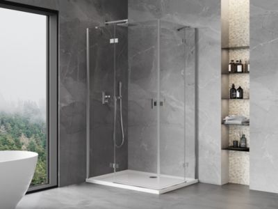 Mexen Mist-H Duo cabine de douche pivotante gauche 75 x 70 cm, transparent, chrome - 8A5-075L-070P-01-00