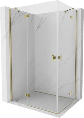 Mexen Mist-H Duo cabine de douche pivotante gauche 80 x 75 cm, transparent, doré - 8A5-080L-075P-50-00