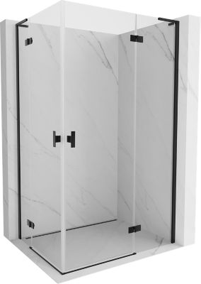 Mexen Mist-H L Duo cabine de douche battante droite 70 x 115 cm, transparent, noir - 8A5L-070L-115P-70-00