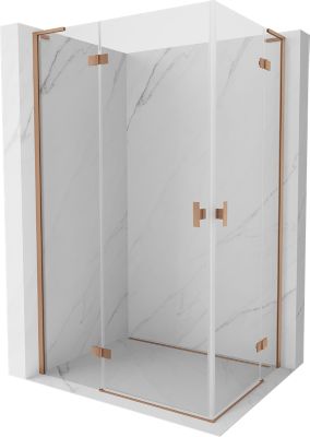Mexen Mist-H L Duo cabine de douche pivotante gauche 100 x 90 cm, transparent, cuivre brossé - 8A5L-100L-090P-65-00