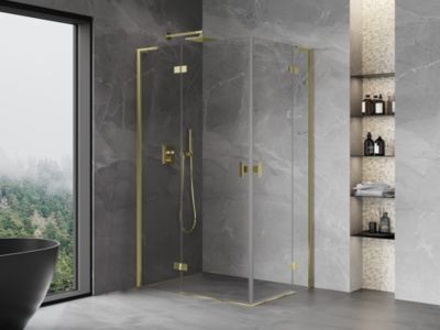 Mexen Mist-H L Duo cabine de douche pivotante gauche 115 x 80 cm, transparente, or - 8A5L-115L-080P-50-00
