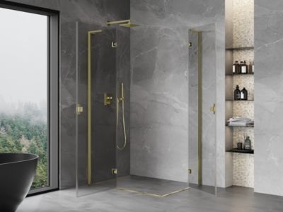 Mexen Mist-H L Duo cabine de douche pivotante gauche 115 x 80 cm, transparente, or - 8A5L-115L-080P-50-00