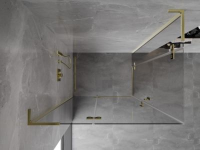 Mexen Mist-H L Duo cabine de douche pivotante gauche 115 x 80 cm, transparente, or - 8A5L-115L-080P-50-00