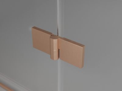 Mexen Mist-H L porte de douche pivotante droite 75 cm, transparent, cuivre brossé - 8A5L-075-000-65-00-P