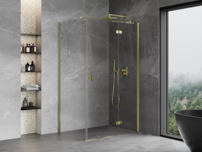 Mexen Mist-H T cabine de douche pivotante droite 105 x 75 cm, transparent, doré - 8A5T-105-075-50-00-P