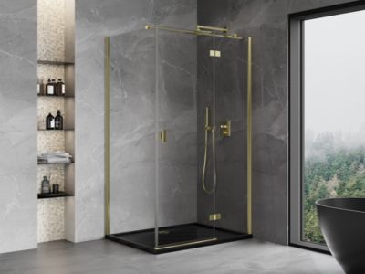 Mexen Mist-H T cabine de douche pivotante droite 105 x 75 cm, transparent, doré - 8A5T-105-075-50-00-P