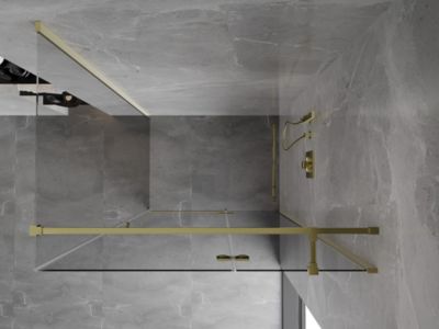 Mexen Mist-H T cabine de douche pivotante droite 105 x 75 cm, transparent, doré - 8A5T-105-075-50-00-P