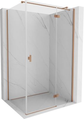 Mexen Mist-H T cabine de douche pivotante droite 110 x 70 cm, transparent, cuivre brossé - 8A5T-110-070-65-00-P