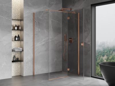 Mexen Mist-H T cabine de douche pivotante droite 110 x 70 cm, transparent, cuivre brossé - 8A5T-110-070-65-00-P