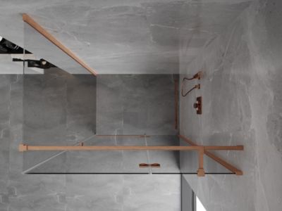 Mexen Mist-H T cabine de douche pivotante droite 110 x 70 cm, transparent, cuivre brossé - 8A5T-110-070-65-00-P