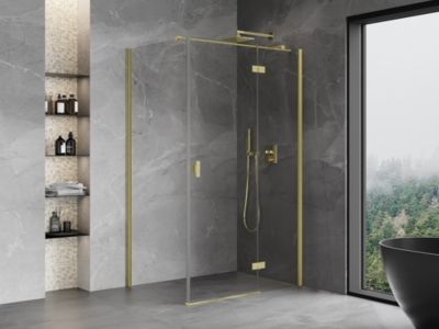 Mexen Mist-H T cabine de douche pivotante droite 120 x 85 cm, transparent, or brossé - 8A5T-120-085-55-00-P